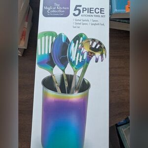 MAGICAL KITCHEN COLLECTION Rainbow 5Pcs Stainless Steel Cooking Kitchen Tool Set